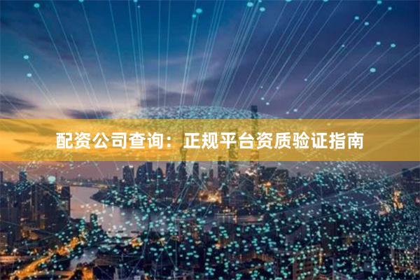 配资公司查询：正规平台资质验证指南